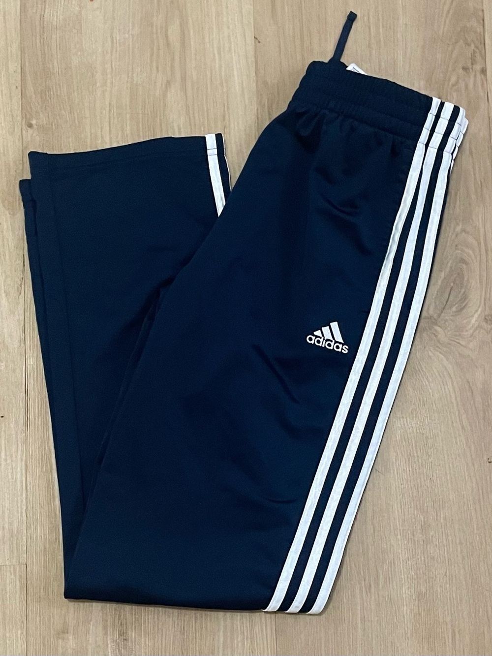 adidas Navy track pants with White 3-Stripe Detail